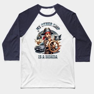 Funny Pirate Ship Baseball T-Shirt